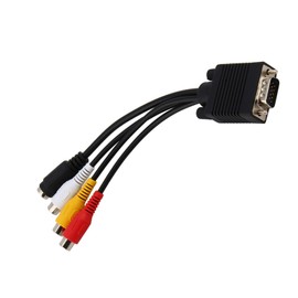 VGa To AV Adapter, VGa To RCa Video Cable VGa To TV S-Video 3 RCa PC Computer AV Adapter Cable Video Audio AV Connector for TV PC Computer Video AV Projector