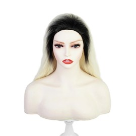 High Quality Ombre Style Wig with Black and Blonde Hair Red Lips