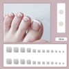 Square Press on Toenails,Lucoffeoi 24Pcs Fake Toenails Short Acrylic False