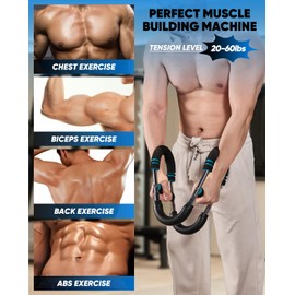 Saker Twister Arm Trainer, PowerTwist Arm Trainer,Adjustable Forearm Strengthener, Portable Spring Resistance for Home Fitness (20-60LB)