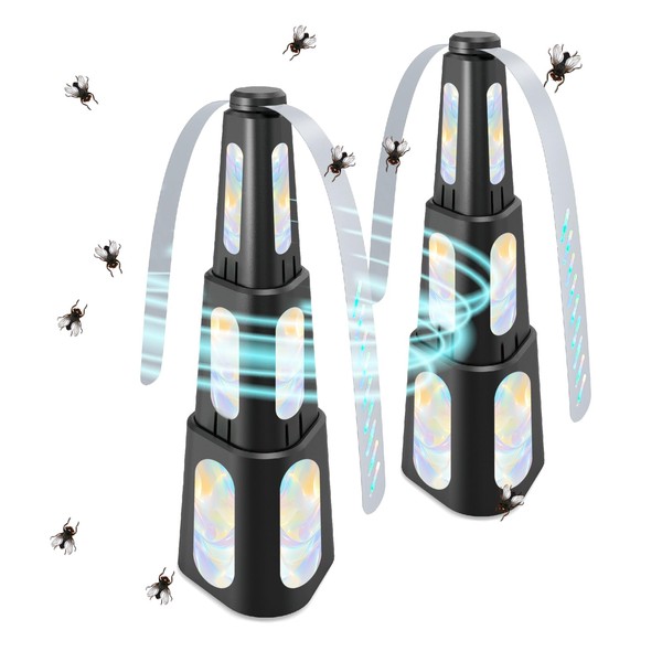 Fiohiros 2 Packs Fly Fans for Tables,Outdoor Food Fans to