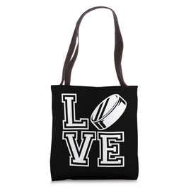 Ice Hockey Love Puck Design I Cool Hockey Lover Gift Tote Bag