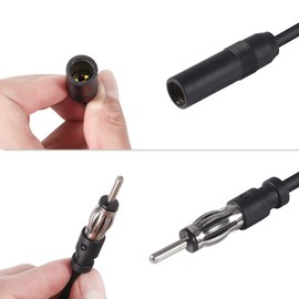 DORHEA 19.6inch/50cm Car Radio Antenna Extension Cable, Universal Coaxial Cable Adaptor, DIN Plug Connector, Compatible with Car Stereo, Head Unit