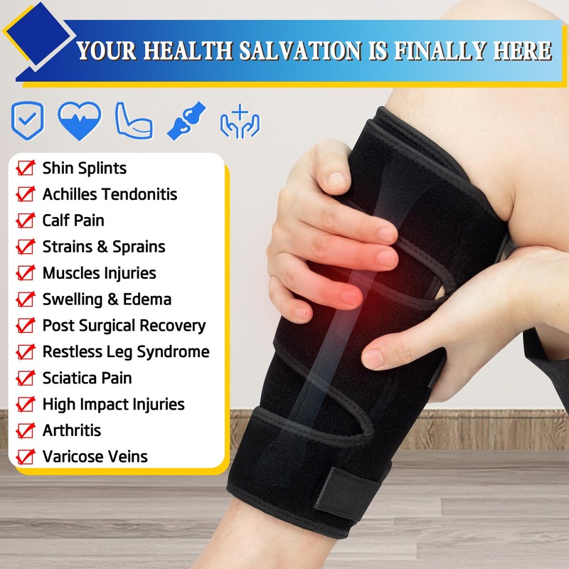 Hiball Adjustable Calf Brace for Men Women, Lower Leg Compression
