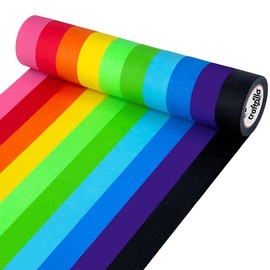 Craftzilla Colored Masking Tape - 10 Roll Multi Pack - 10 Yards Each - Colored Tape 1 Inch Wide - Great for Arts & Crafts, Labeling, and Color- Coding - Teacher Supplies