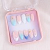 MZCMSL Handmade Nail Tip, Medium, Almond, False Claws, Sea, Marine,
