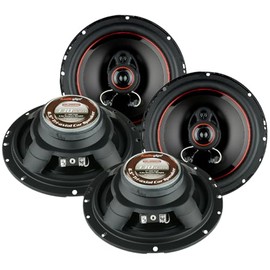 2 Pairs AudioPipe CSL-1623AR 6.5 Inch 330 Watts Max Power Tri Axial Car Audio Speaker Pair with 4 Ohm Impedance and 70 to 21kHz Frequency Range