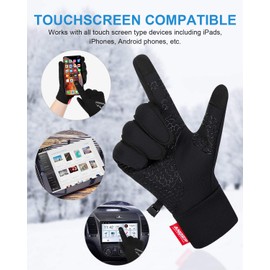 Anqier Running Gloves Touch Screen Gloves Lightweight Warm Liner Winter Gloves Men Women
