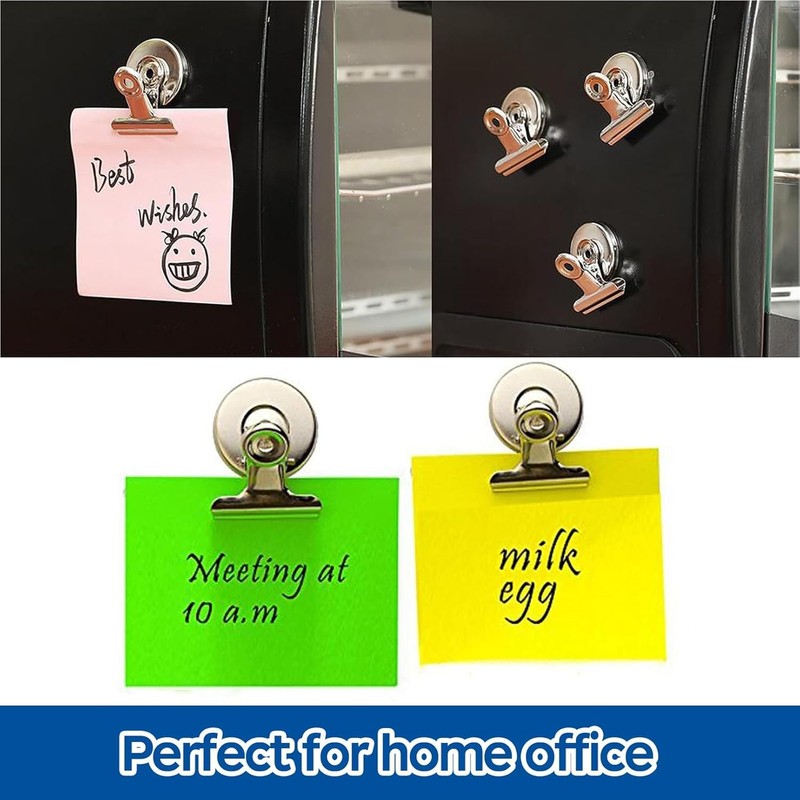 6 Pcs Magnetic Clips,Fridge Magnets,Silver Scratch-Resistant Magnetic Clip,Powerful Whiteboard Magnets