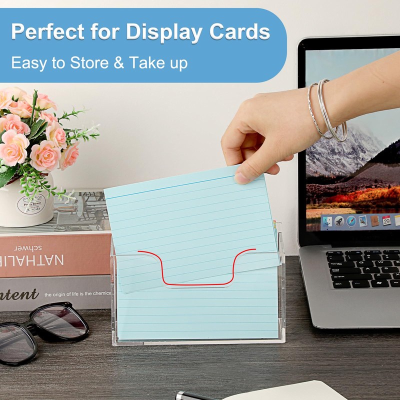 BTSKY 1 Pack Acrylic Index Card Holder Display Stand -