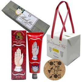 OFFICINE UNIVERSELLE BULY Dooble Pomade Concrette Hand Cream, Foot Cream, Wrapping, Shop Bag Included, Set Product, 2.6 oz (75 g), Red, 2 Happy Birthday