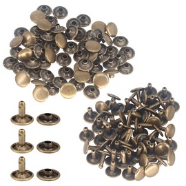 Trimming Shop Tubular Rivets, Double Cap Rivets for Clothing Repair & Replacements, Sewing, Leathercrafts, Handbag, DIY Projects, 8mm x 7mm, Bronze, 100pcs