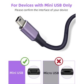 Jonfolk Mini USB to USB C Cable 3FT, Right Angled USB C to Mini USB Converter Cable Cord for Digital Camera and MP3 with Mini USB Port