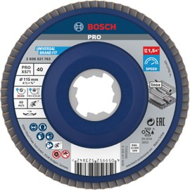 Bosch Professional 1x Fächerschleifscheibe X571 Best for Metal X-LOCK (für Metall, Ø 115 mm, P 40, gewinkelte Ausführung, Zubehör Winkelschleifer)