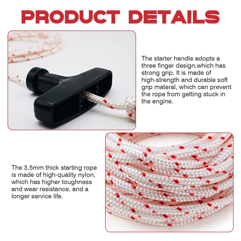 10 Metre Cable Pulley Lawn Mower Electric Pull Rope with