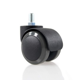 hjh OFFICE, 619007, Castors, Wheels for office, executive chairs, ROLO, black, , Set of 5 x special castors for hard floors M10 pin, 50 mm diameter wheel e.g. parquet, laminate, tile or stone floor, braked saftey, casters