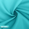 OLANLY Luxury Teal and White Ombre Shower Curtain Sets with