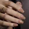 KQueenest Nude Brown Press on Nails Short Coffin, Short False