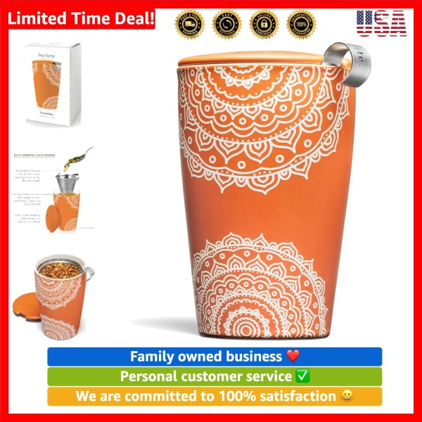 Unbranded Kati Cup Chakra, Ceramic Tea Infuser Cup with Infuser