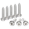 sourcing map Phillips Hex Washer Self Tapping Screws, M5 x