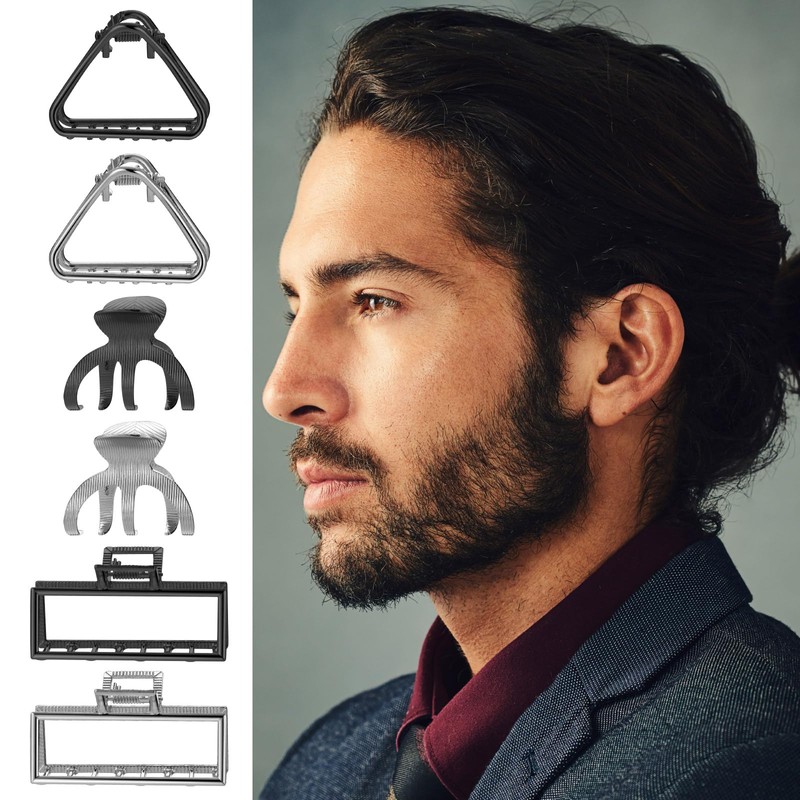 Yuxung 6 Pieces Men Metal Hair Claw Clips Non Slip