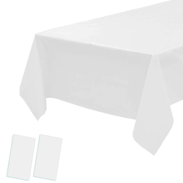 2 Pack Plastic Tablecloths Disposable Plastic Table Covers Table Cloths