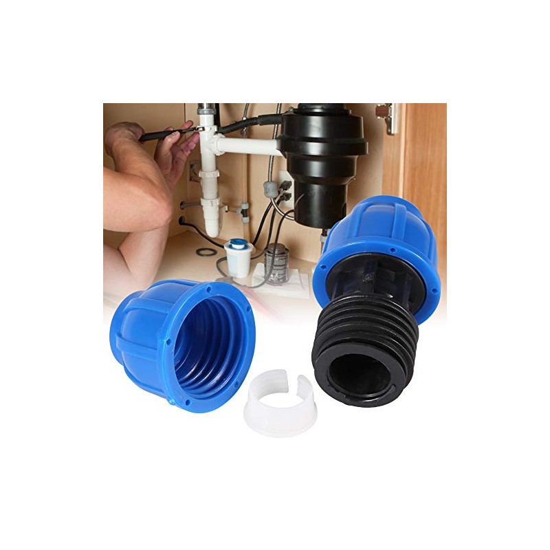 TOPINCN 5Pcs Water Pipe Connector PE Plastic 20mm To 20mm
