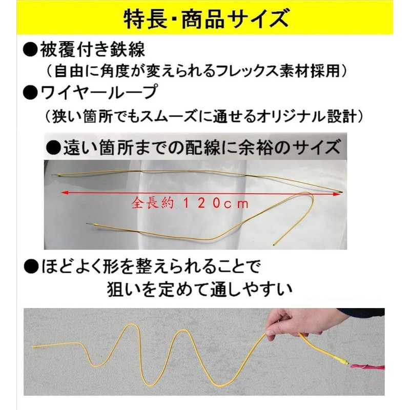 Wiring guide (flex type) total length approx. 4.7 ft (1.2