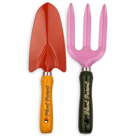 ban.do 2 Piece Gardening Hand Tools, Cute Garden Tool Set Includes Hand Rake and Trowel with Beech Wood Handles, Plant Parent
