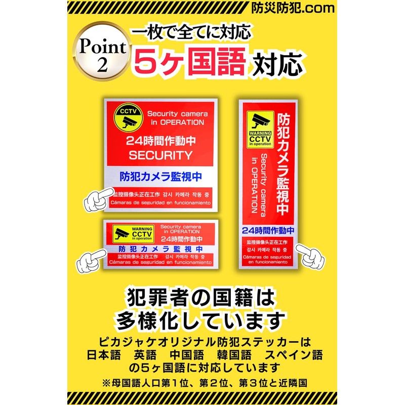 Security Stickers, Supports 5 Languages, Security Seal, Security Camera Sticker,