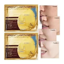 5 Mascarillas Faciales Oro Gold 24k Doradas Con Colageno, Antiarrugas Revitalizante Antiedad Para Hidratar, Nutrir Y Cuidar La Piel, Rejuvenecedoras