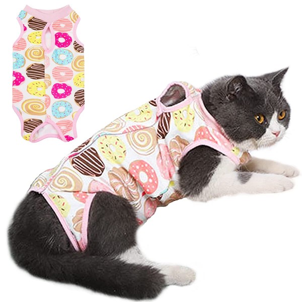 Cat Professional Surgery Recovery E-Collar Alternative, Cotton Breathable Sterilization Suit