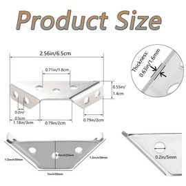 20PCS Universal Stainless Steel Furniture Corner Connector with Screws, Multi-Angle Joint Fastener, Shelf Support Connector Bracket for Shelves Wood Furniture Chair Drawer Cabinet