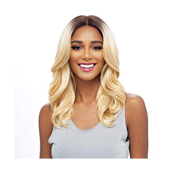Vanessa Synthetic Deep Middle Part Swissilk Lace Front Wig - TOPS DM JAYA (1B Off Black)