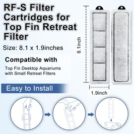 driamor 6 Pack RF-S Filter Cartridges for Top Fin Retreat RF-S Filter, Aquarium Filter Cartridges Refill for Desktop Aquariums with Small Retreat Filters