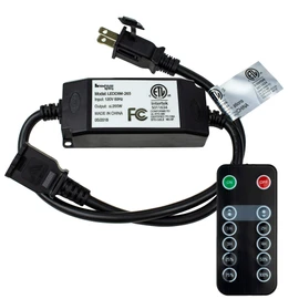Newhouse Lighting RS-NA-265W Wireless Outdoor LED String Light Dimmer Control Outlet | 265 Max Watts | 100ft Remote Range | ETL Listed, Black