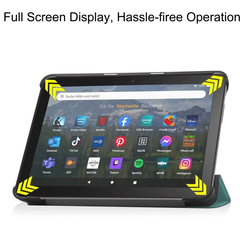 Kicvbnco for Fire HD 8 2024/2022/2020 Tablet Case, Auto Wake&Sleep,