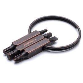 ROCKBROS Road-to-Sky Mini Bike Repair Tool 6 in 1 Multifunctional Portable Keychain Multitool Kit Lightweight Aluminum Alloy Stainless Steel Vintage Pocket MTB Bronze