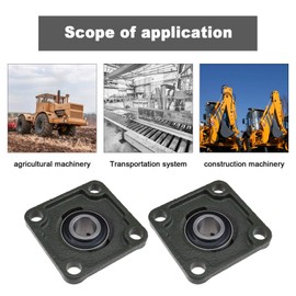 OTOTEC 2 Stück 20 mm UCF204 Stehlager mit Öldüse, selbstausrichtendes Vierkant-Flanschlager für Fördersysteme, Druckmaschine