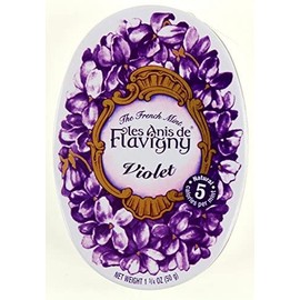 4 Pack Les Anis de Flavigny Hard Candy 1.75-ounce (50g) Tins (Violet)