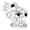 Spreadshirt Asterix & Obelix Idefix Klopft Toc Toc Toc Sticker,