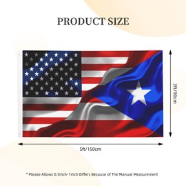 Puerto Rico Puerto Rican Usa American America Flag 3x5 Ft Double-Sided Printed Indoor/Outdoor Polyester Decoration Banner Brass Grommets 3x5 Foot National Flags For Outside