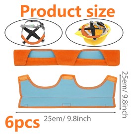 Hard Hat Sweatband, 6 Pack Cotton Sweatbands for Hard Hats, Absorbent and Washable, Ideal for Construction Workers and Outdoor Laborers, Universal Fit for Most Hard Hats