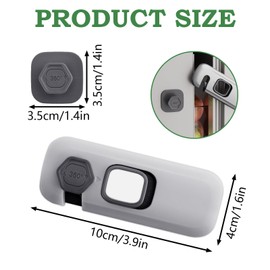 2Pcs Fridge Lock, Easy to Install Fridge Locks for Children, Fridge Locks No Tools Need or Drill, Fridge Child Lock Apply to Max 1 inch(25mm) Sealing Strip (Grey)