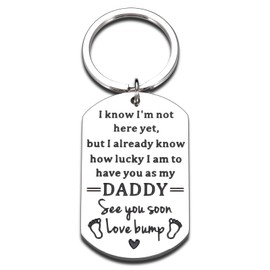 New Dad Gifts for Men First Fathers Day from Baby Boy Girl First Time Dad Daddy to Be Soon to Be Dad Keychain New Parents Pregnancy Announce Expecting Dad Gifts from Mom Wife Birthday Christmas.
