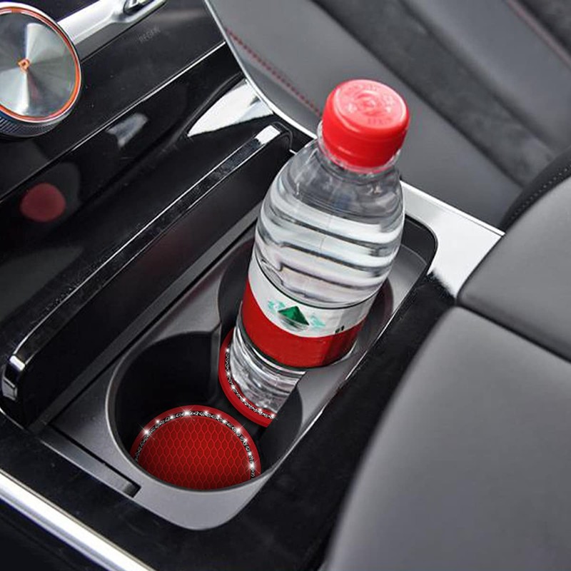 2PCS Universal Bling Cup Coaster, Rhinestone Car Accessories 2.75 inch