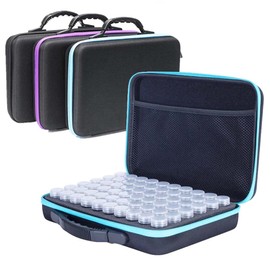 tooloflife 60 Slots Diamond Painting Storage Box, Diamond Painting Case with Carry Handle for Diamond Art Painting Accessories, black