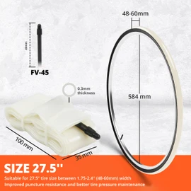 IMPALAPRO TPU Inner Tube MTB 29, 27.5 and 26 Inches, Ultralight (56-66 g), Compact and Resistant to Punctures, for Tyres 1.75-2.4 with French Valve Presta 45 mm (Pack of 1, 27.5 Inches)