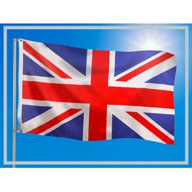 PHENO FLAGS Great Britain Flag – Great Britain Flag 90 x 150 cm with Brass Eyelets – Weatherproof National Flag for Flagpole – 100% Polyester
