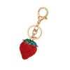ARFUKA Keyring Rhinestone Strawberry Pendant Keychain 3D Animal Iced Out